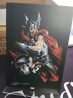 Print SIGNED By GABRIELE DELL'OTTO Thor War Of Realms 'Back In Black' 13.5 X 9.5 • $40