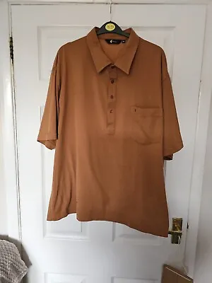 Gabicci  Men's 3XL Polo Shirt  Brown Sleeves Short • £6.99