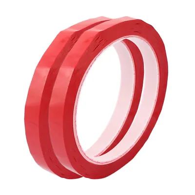 2Pcs 8mm Single Sided Strong Self Adhesive Mylar Tape 50M Length Red • $10.66
