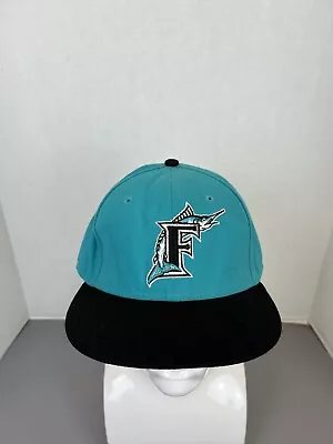 Miami Florida Marlins Hat Size 8 Fitted New Era 59Fifty Cap Blue Cooperstown MLB • $8.95