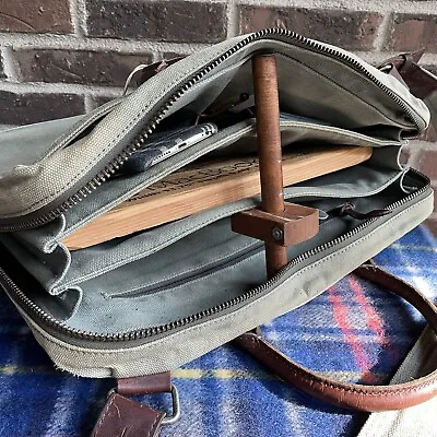 VINTAGE 1990s THICK BATTENKILL CANVAS MACBOOK PRO BRIEFCASE MESSENGER BAG R$798 • $427.25