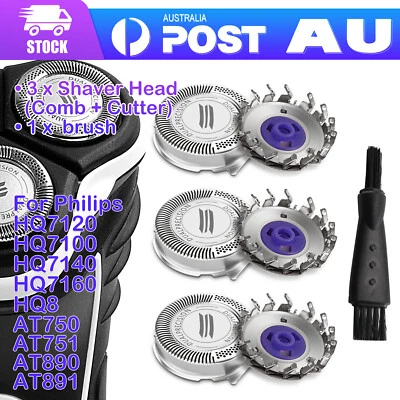 $9.59 • Buy 3X Shaver Electric Razor Blades Heads Cutter Replacement For Philips HQ8 AT890 O