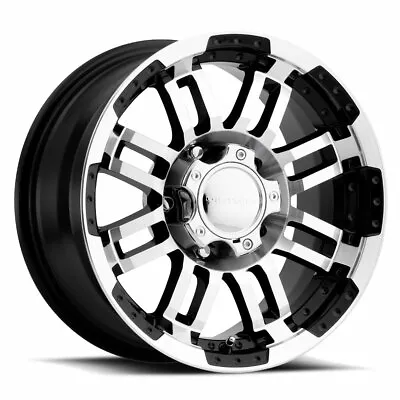 One 17x8.5 Vision 375 Warrior 5x127 +25 Black Machined Face Wheel • $172.25