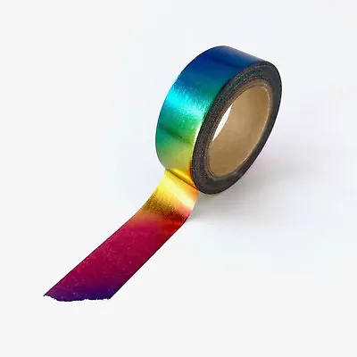 $5.50 • Buy Washi Tape Foil Rainbow Holographic Metallic Gilded 15mm X 10m
