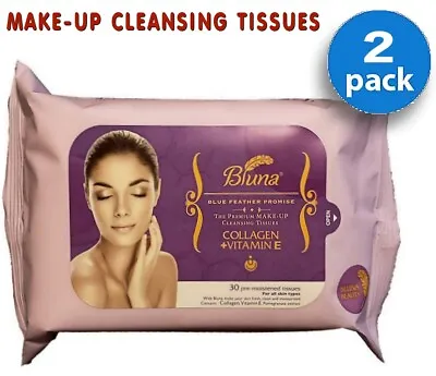 Makeup Remover Wipes Facial Skin Cleansing Make Up COLLAGEN & Vitamin E (2 Pack) • $12.95