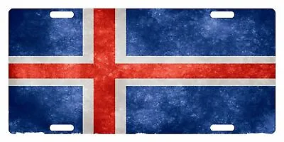 ICELAND Flag Custom License Plate Icelander Emblem Fuzzy Version • $13.41