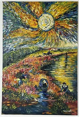 Vincent Van Gogh (Handmade) Oil On Canvas Painting Signed And Stamped • $800
