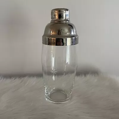 Vintage CG Quartzex Crystal Star Dust Glass Martini Shaker W/ Metal Top Rare • $72