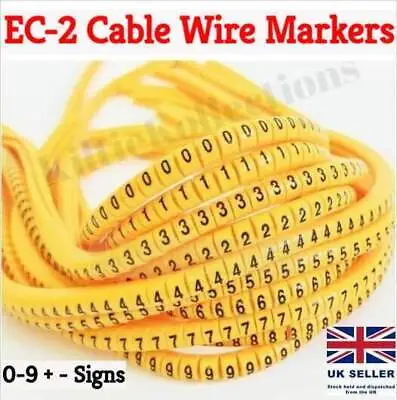 £3 • Buy Cable Wire Marker, EC-2, Identification, Number 0 To 9 & +- From 4mm² - 7mm²