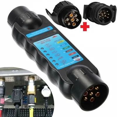 7PIN + 13Pin Towing Trailer Tow Bar Car Light Wiring Circuit Tester Plug Socket • £12.38