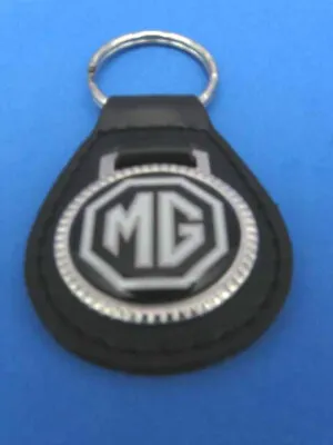 Mg Mga Mgb Midget Black Black Leather Keyring Keyfob #033 • $17.98