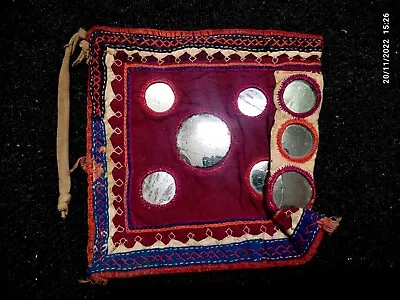 Vintage Banjara Gujarati Rabari Kuchi Ethnic Handmade Embroidered Mirror Pouch 3 • $20