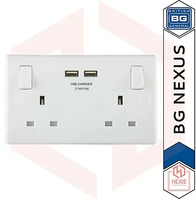 £12.49 • Buy BG Nexus - Double Sockets USB - Brushed Steel, Black Nickel & White