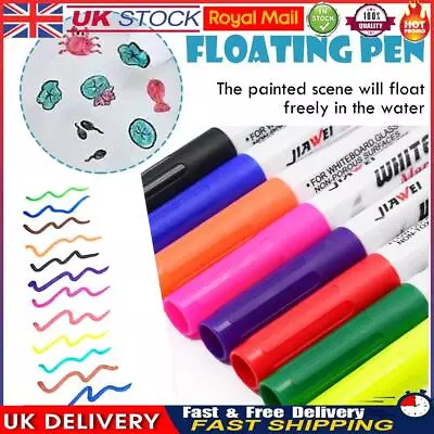 Magical Water Painting Pen Erasable Drawing Whiteboard Floating Pen (8pcs) • £6.29