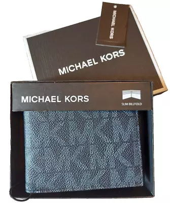 NWT $98 Michael Kors Jet Set Men’s Slim Billfold Wallet In Admiral Blue Color • $34.99