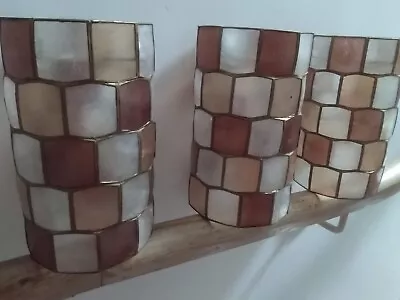 Set Of 3 Capiz Shell Vintage Light Shades • £25
