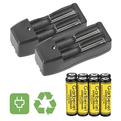 Garberiel 14500 Battery 1200mAh Li-ion 3.7V Rechargeable For Flashlight Torch US • $8.98