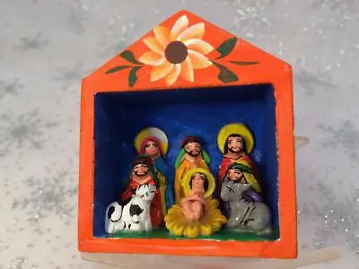 Peruvian Folk Art Miniature Nativity Scene Diorama Christmas Decor 2  Long #2 • $13.49