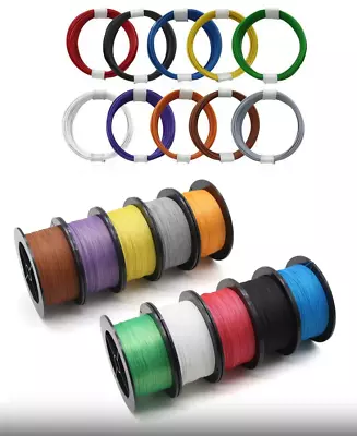 Thin Wall Single Core Stranded Cable 12v 24v  Wire All AMP Ratings 10 Colours • £3.29