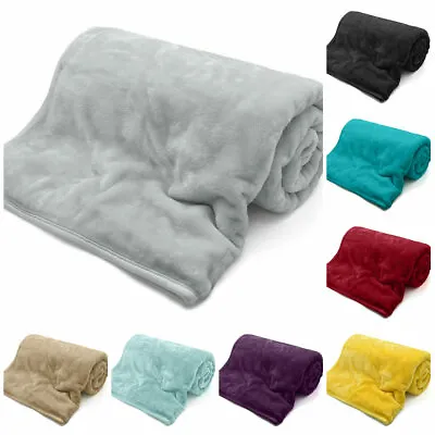 £12.95 • Buy Faux Fur Mink Throw Luxury Super Soft Plain Large Bed Blanket Sofa Settee Throw