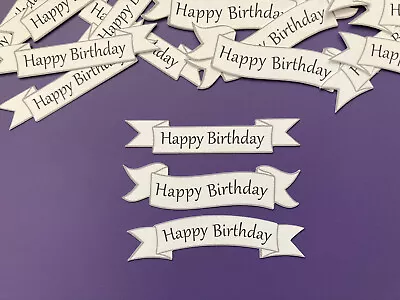 £3.25 • Buy Mixed Happy Birthday Card Making Banners Sentiments Card Toppers - 30 White
