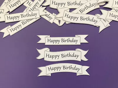 £1.75 • Buy Mixed Happy Birthday Card Making Banners Sentiments Card Toppers - White