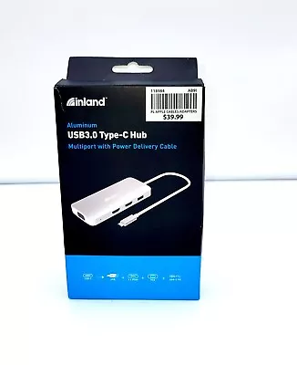 Inland  USB3.0 Tyoe-C Hub Aluminum Hub With Power(1-USB+2HDMI+1VGA) • $19.50