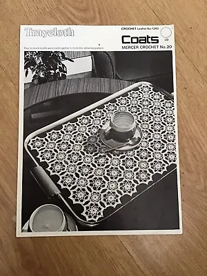 Vintage Coats Crochet Pattern 1240 - Tray Cloth - Coats Mercer Crochet No 20 • £1.49