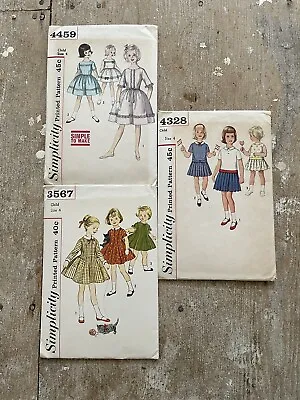 $12.75 • Buy Vintage Uncut Simplicity Girls Dress Sewing Patterns, 1950’s, 1960’s