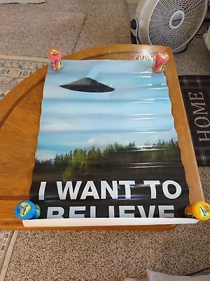 Vintage Original X Files I Want To Believe Ufo Poster • $25