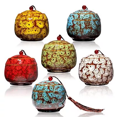 Small Urns For Human Ashes Set Of 6 Mini Urnceramic Cremation Urnsharing Adult M • $29.33