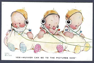 Muvver Can Go To The Pictures - Mabel Lucie Attwell Postcard 1920s • £3