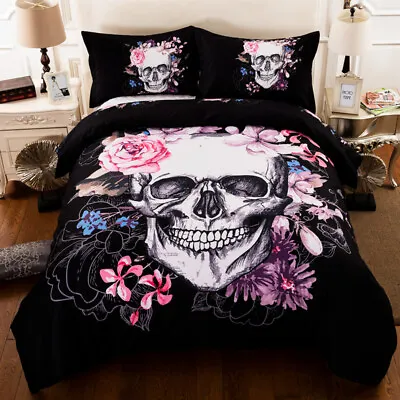 £20.99 • Buy 3D Skull Duvet Cover Gothic Bedding Set With Pillowcases Single Double King Size