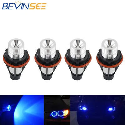 4x Fit For BMW E39 525i 530i 540i M5 00-03 Blue LED Halo Angel Eyes Lights Bulbs • $26.99