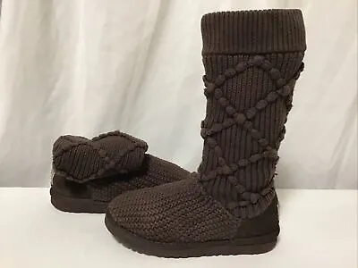 UGG Classic Argyle Knit Boot 5879 Women’s Boots Size 6 Brown EUR 37/UK 4.5..…R90 • $25.99