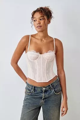 Urban Outfitters Out From Under Corset Pink Size M/UK10-12 RRP £45 • $28.72