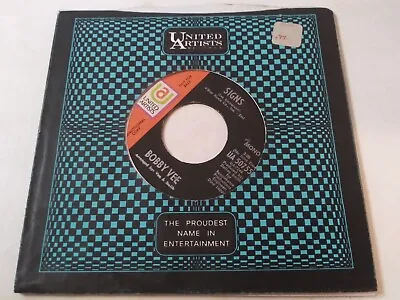 Bobby Vee – Signs VG+ Original Promo 45RPM United Artists UA-50755 Record 1971 • $8.99