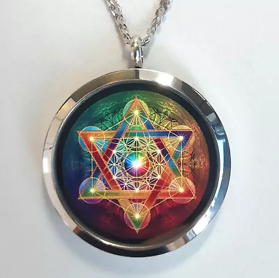 Metatron Cube Sacred Geometry Flower Of Life Cosmos Universe Pendant Necklace • $26.44