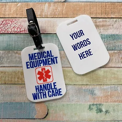 Personalised Medical Alert Luggage Tag For Medical Equipment T1 Diabetes CPAP • £7.50