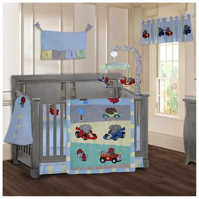 BabyFad 9 Piece Animal Zoom Baby Crib Bedding Set • $114.99