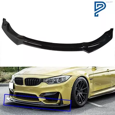 Front Bumper Lip Splitter CS Style Gloss Black For 2015-19 BMW F80 M3 F82 F83 M4 • $90.76