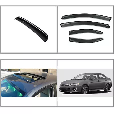 5pcs Window Deflector Rain Guard & Roof Visors For 2007-2016 Mitsubishi Lancer • $79.99