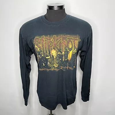 Vintage Slipknot T-Shirt Long Sleeve Double Sided Heavy Metal Black Mens Large • $50