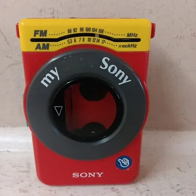 My First Sony Walkman WM-F3030 Cassette Player Portable Red No Power For Parts • $25