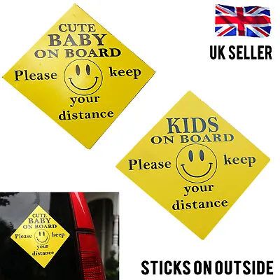 External Cute Baby Kids On Board Child Adhesive Car Sign Sticker Decal Vinyl • £2.59