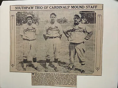 Bill Hallahan Walker Jim Mooney Cardinals 1933 Sporting News Baseball 9X8 Panel • $16