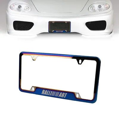 1x UNIVERSAL Ralliart Burnt Blue Stainless Steel License Plate Frame W Screw V2 • $12.88