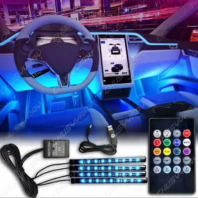 RGB LED Glow Car Interior Lamp Under Dash Footwell Seats Inside Lighting 4PCS • $10.85