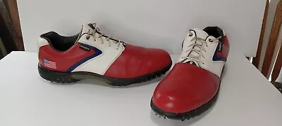 FootJoy Golf Shoes Mens Size 13 REd White Blue MyJoys Embroided American Flag • $107.25