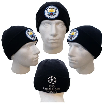 £22.99 • Buy Manchester City FC Hat Knitted Bronx Black UEFA Champions League Official Merch